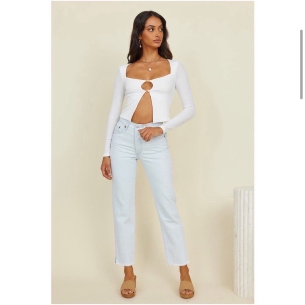 Levi’s 501 Original Straight Leg Cropped Jeans Size 31 Light Blue Wash High Rise